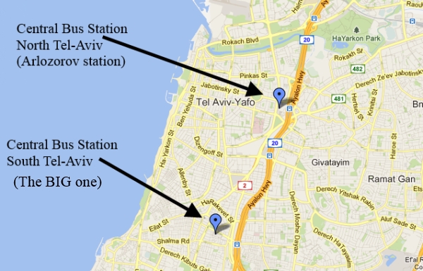 tel aviv karta Tel Aviv Transport   Bus and Train stations in Tel Aviv tel aviv karta