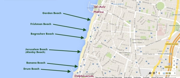 beach map tel aviv
